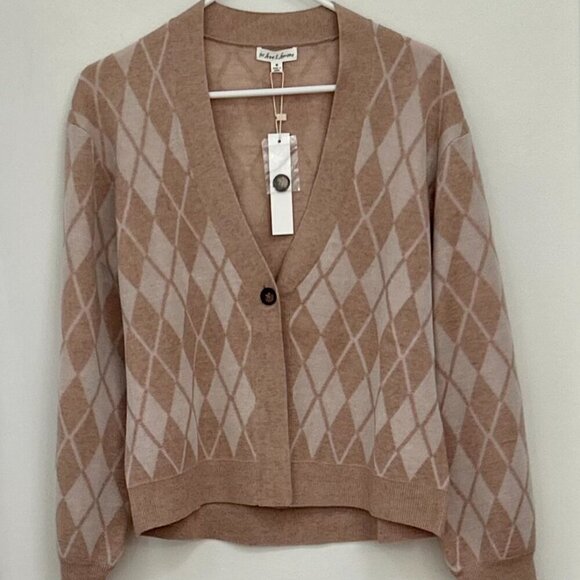 For Love & Lemons Cassidy Argyle Cardigan Size M - Picture 5 of 7